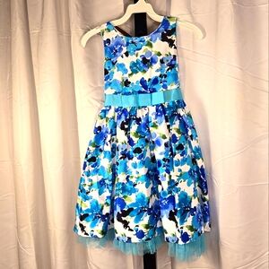 Floral Blue Girls' Spring/Easter Dress Size 8